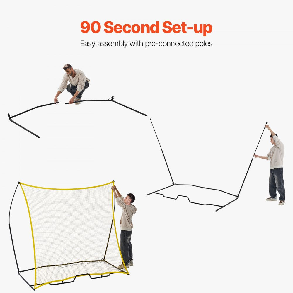 VEVOR Soccer Rebounder, Portable Soccer Trainer, 7x7FT Iron & Polyester Soccer Practice Equipment, Sports Football Rebounder Wall with Portable Bag, Perfect for Team Solo Training, Passing, Volley