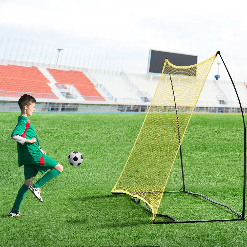 VEVOR Soccer Rebounder, Portable Soccer Trainer, 7x7FT Iron & Polyester Soccer Practice Equipment, Sports Football Rebounder Wall with Portable Bag, Perfect for Team Solo Training, Passing, Volley