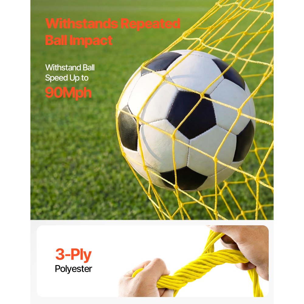VEVOR Soccer Rebounder Net, 2-in-1 Soccer Goal Rebounder, Thickened Fiberglass Poles Iron Pipe for Team Solo Control, Passing Practice, Easy Setup Ball Training Equipment for Teens & Adults, 72" x 43"