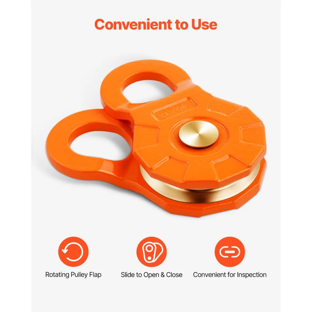 VEVOR 30 T Snatch Block for Winch Recovery, 66,000 lbs Break Strength Pulley System with 0.4" - 0.55" Rope, Heavy Duty Offroad Recovery Accessory for Towing & Recovery on Truck, Tractor, ATV & UTV
