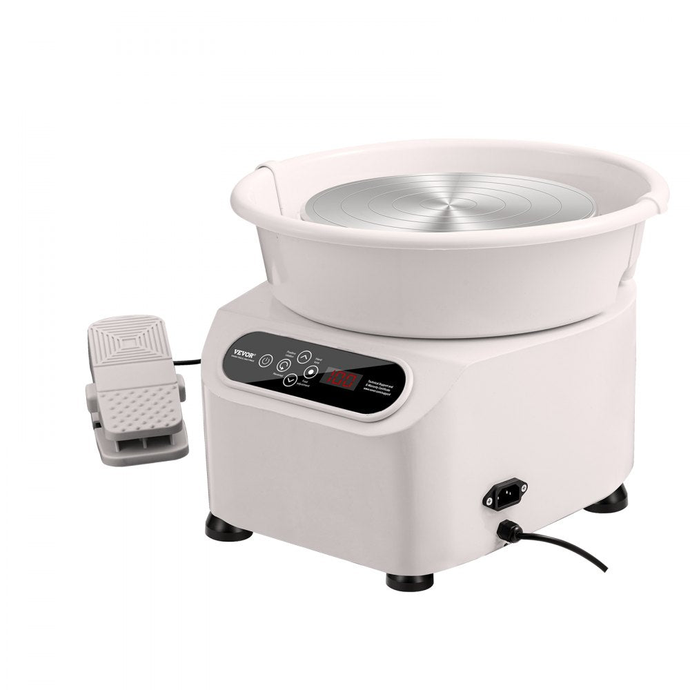 VEVOR Pottery Wheel, Direct Drive Ceramic Wheel with Shaping Tools for DIY Art Craft, 11 inch Pottery Forming Machine, 450W Electric Wheel for Pottery with Foot Pedal and LCD Touch Screen, White