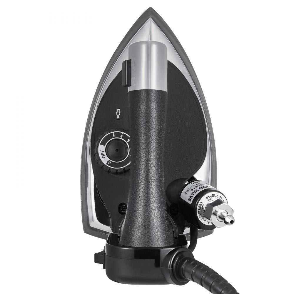 VEVOR Gravity Feed Steam Iron, 1000W Gravity Feed Iron with 3.5 L Large Capacity Tank, Demineralizer Cartridges, Non-Stick Ironing Shoe, 5 Temperature Settings Industrial Electric Steam Iron Set