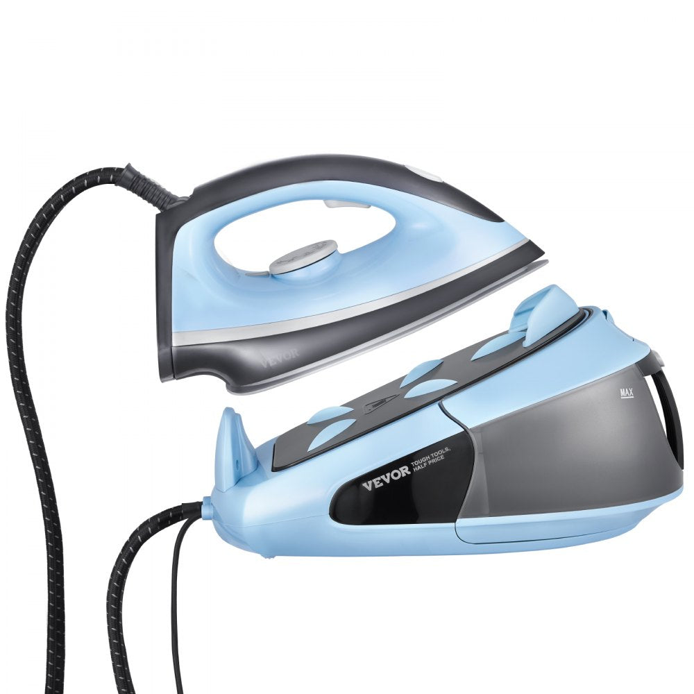 VEVOR Steam Station, 1700W Steam Iron for Clothes with 1.8L Large Capacity Water Tank, Aluminum Alloy + Ceramic Glaze Soleplate, Auto Shut-Off, 4 Temperature Settings, Clothing Iron for Home Ironing