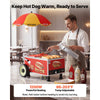 VEVOR Hot Dog Steamer Cart, 1200W Electric Stainless Steel Hot Dog Steam Machine, 86-203°F Temp Adjustable, Portable Cart with Eye-Catching Umbrella & Wheels, for Bakeries, Food Stands, Parties