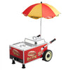 VEVOR Hot Dog Steamer Cart, 1200W Electric Stainless Steel Hot Dog Steam Machine, 86-203°F Temp Adjustable, Portable Cart with Eye-Catching Umbrella & Wheels, for Bakeries, Food Stands, Parties