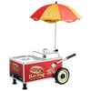 VEVOR Hot Dog Steamer Cart, 1200W Electric Stainless Steel Hot Dog Steam Machine, 86-203°F Temp Adjustable, Portable Cart with Eye-Catching Umbrella & Wheels, for Bakeries, Food Stands, Parties