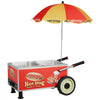VEVOR Hot Dog Steamer Cart, 1200W Electric Stainless Steel Hot Dog Steam Machine, 86-203°F Temp Adjustable, Portable Cart with Eye-Catching Umbrella & Wheels, for Bakeries, Food Stands, Parties