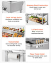VEVOR Outdoor Propane Fryer & Griddle Combo, 3 Burners (11,600 BTU Each), Commercial Stainless Steel Frying Cart with Wheels, 2 Fryer Baskets & 3 Food Pans, for Hot Dogs, Fried Chicken, Fries, Meats