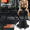 VEVOR Battle Rope, 1.5 Inch Diameter 30Ft Length Polyester Exercise Rope, Battle Exercise Equipment, Heavy Weighted Rope for Home Gym Body Workout Core Strength Training Muscle Building Fitness