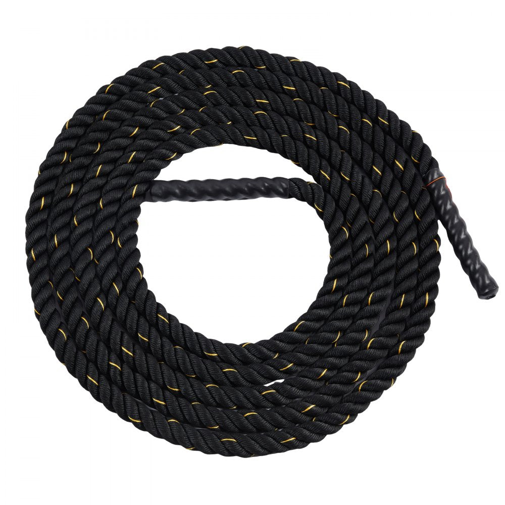 VEVOR Battle Rope, 1.5 Inch Diameter 30Ft Length Polyester Exercise Rope, Battle Exercise Equipment, Heavy Weighted Rope for Home Gym Body Workout Core Strength Training Muscle Building Fitness