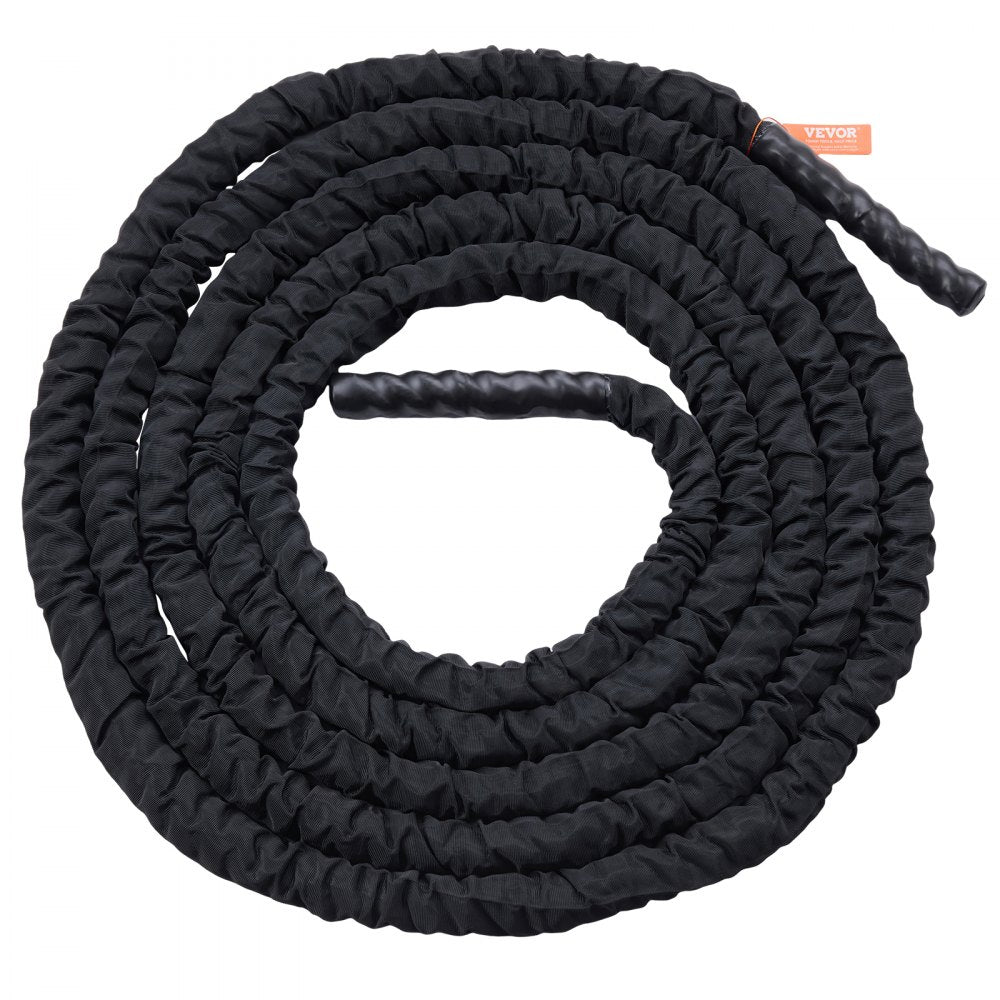 VEVOR Battle Rope, 1.5 Inch Diameter 30Ft Length Polyester Exercise Rope, Battle Exercise Equipment with Protective Sleeve & Anchor, Heavy Weighted Rope for Home Gym Workout Core Strength Training