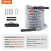 VEVOR Battle Rope, 1.5 Inch Diameter 30Ft Length Polyester Exercise Rope, Battle Exercise Equipment with Protect Sleeve & Anchor, Heavy Weighted Rope for Home Gym Workout Core Strength Training, Gray