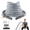 VEVOR Battle Rope, 1.5 Inch Diameter 30Ft Length Polyester Exercise Rope, Battle Exercise Equipment with Protect Sleeve & Anchor, Heavy Weighted Rope for Home Gym Workout Core Strength Training, Gray