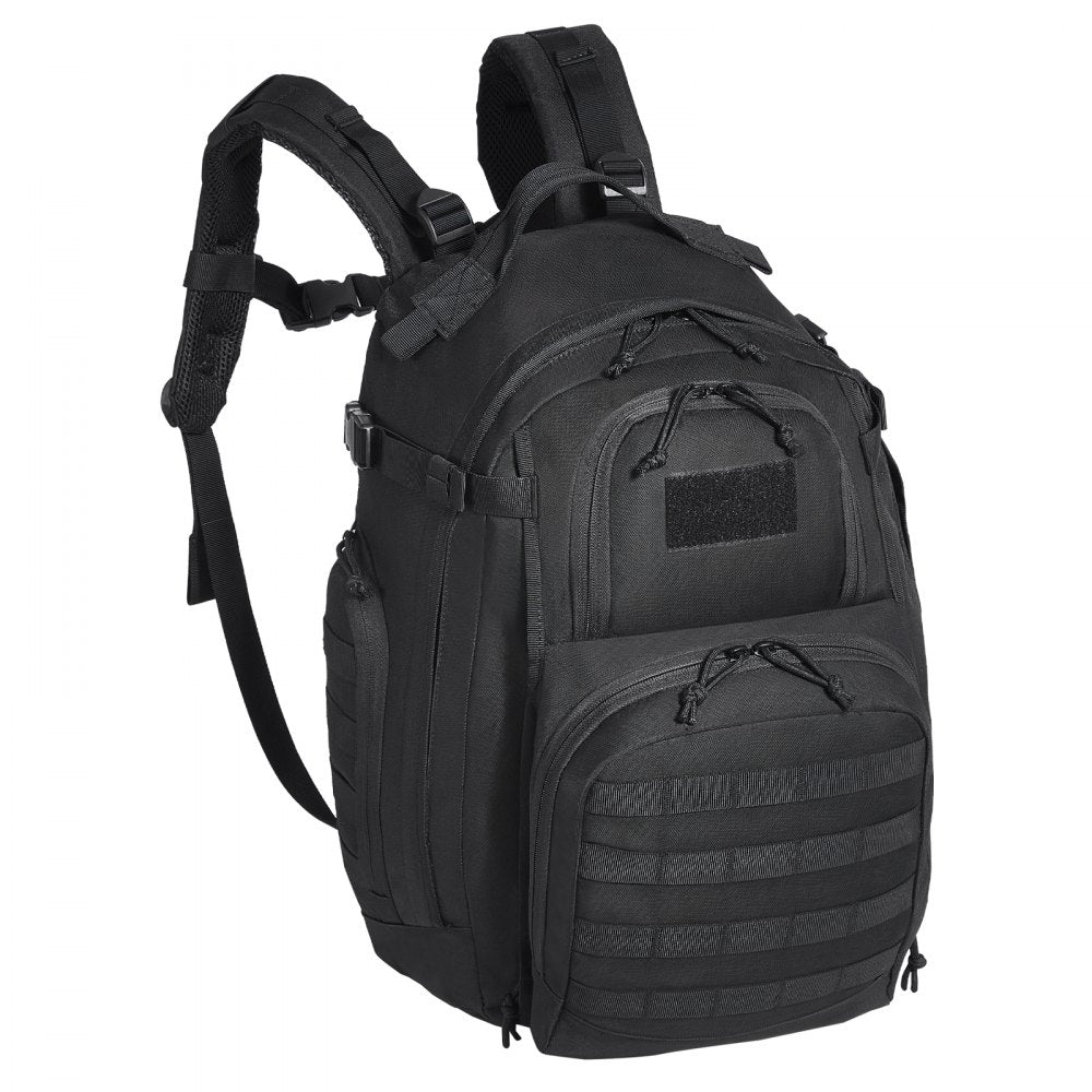 Tactical Backpack, 40L Military Tactical Backpack with Molle Design & Sponge Pad, Army Assault Pack Bag for Men and Women, Range Gear Backpack for Outdoor Adventure, Hiking, Hunting, Black