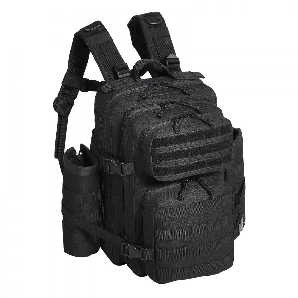 Tactical Backpack, 25L Military Tactical Backpack with Molle Design & 3 Compartments, Army Assault Pack Bag for Men and Women, Range Gear Backpack for Outdoor Adventure, Hiking, Hunting, Black