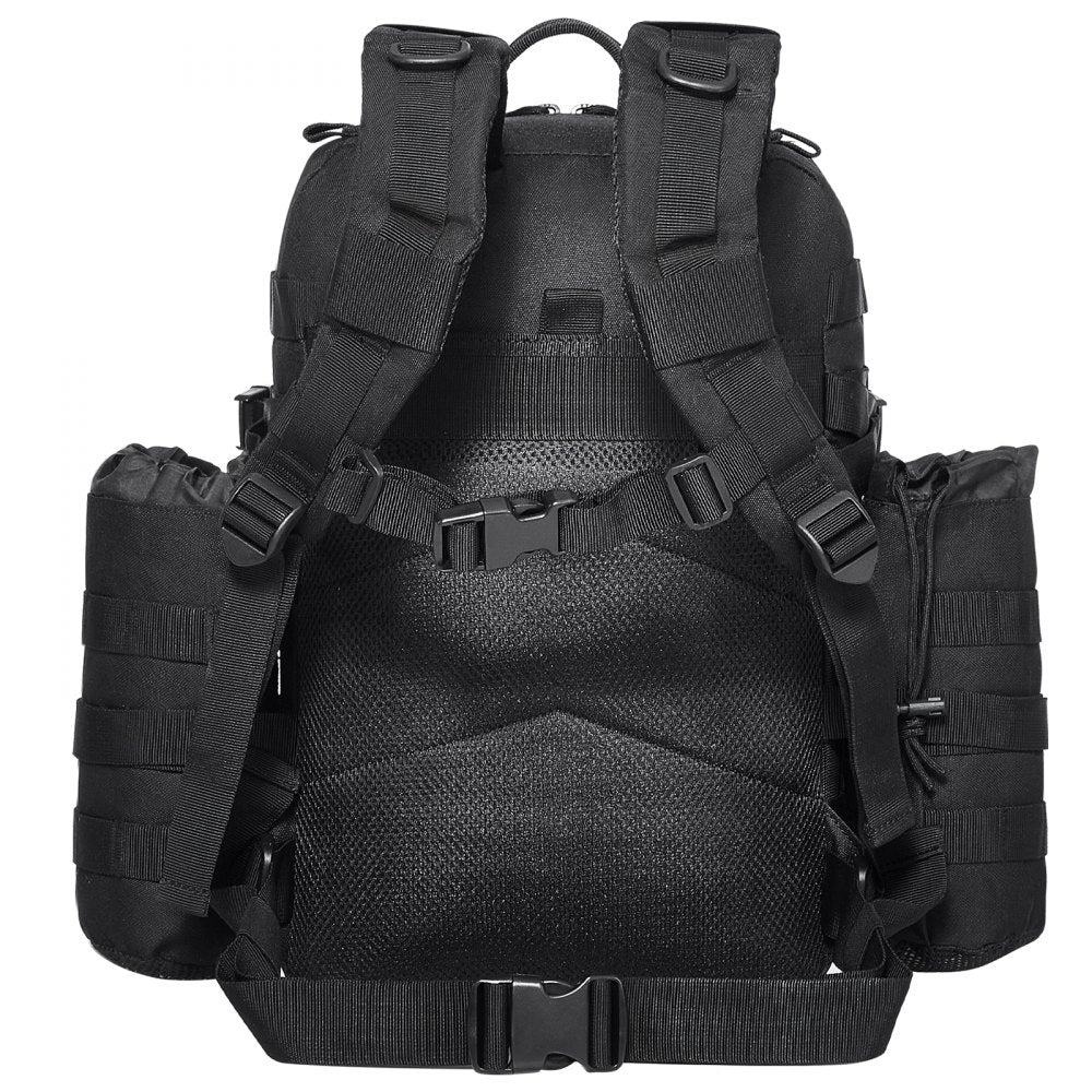 Tactical Backpack, 25L Military Tactical Backpack with Molle Design & 3 Compartments, Army Assault Pack Bag for Men and Women, Range Gear Backpack for Outdoor Adventure, Hiking, Hunting, Black