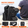 Tactical Backpack, 45L Military Tactical Backpack with Molle Design & 3 Compartments, Army Assault Pack Bag for Men and Women, Range Gear Backpack for Outdoor Adventure, Hiking, Hunting, Black