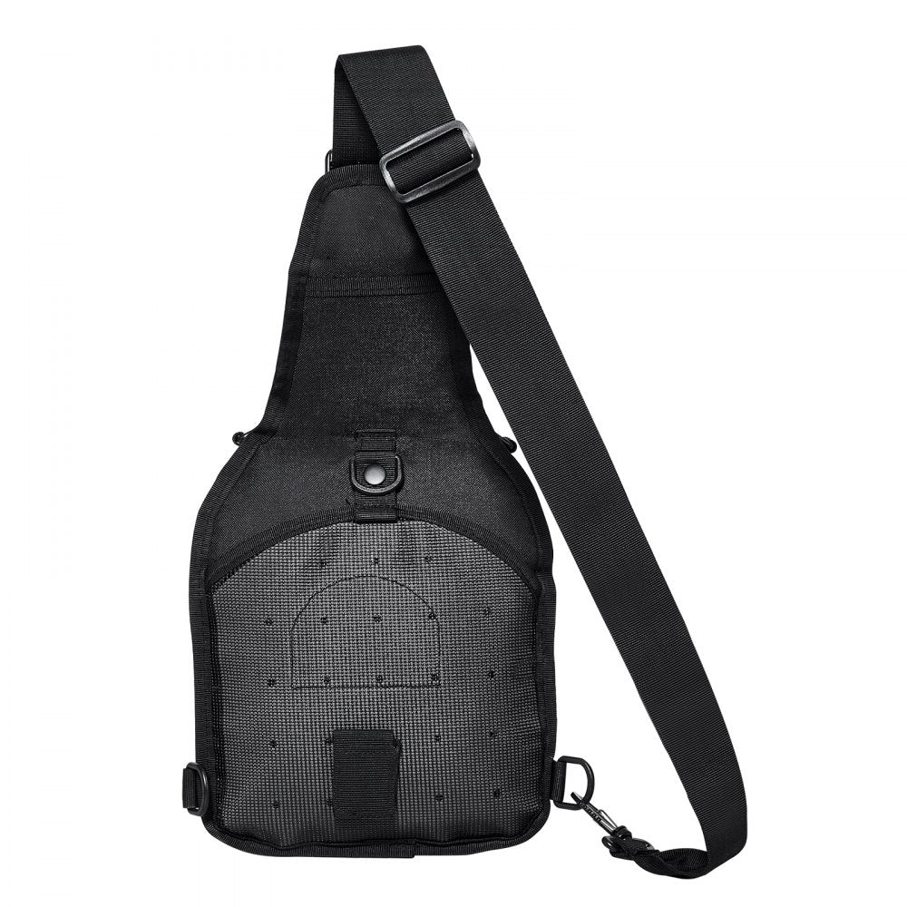 Tactical Sling Bag, 10L Military Rover Shoulder Sling Backpack with Molle Design and Multi-pocket,  600D Tactical Shoulder Bag Ideal for Caping, Hiking and Every Day Carry, Black