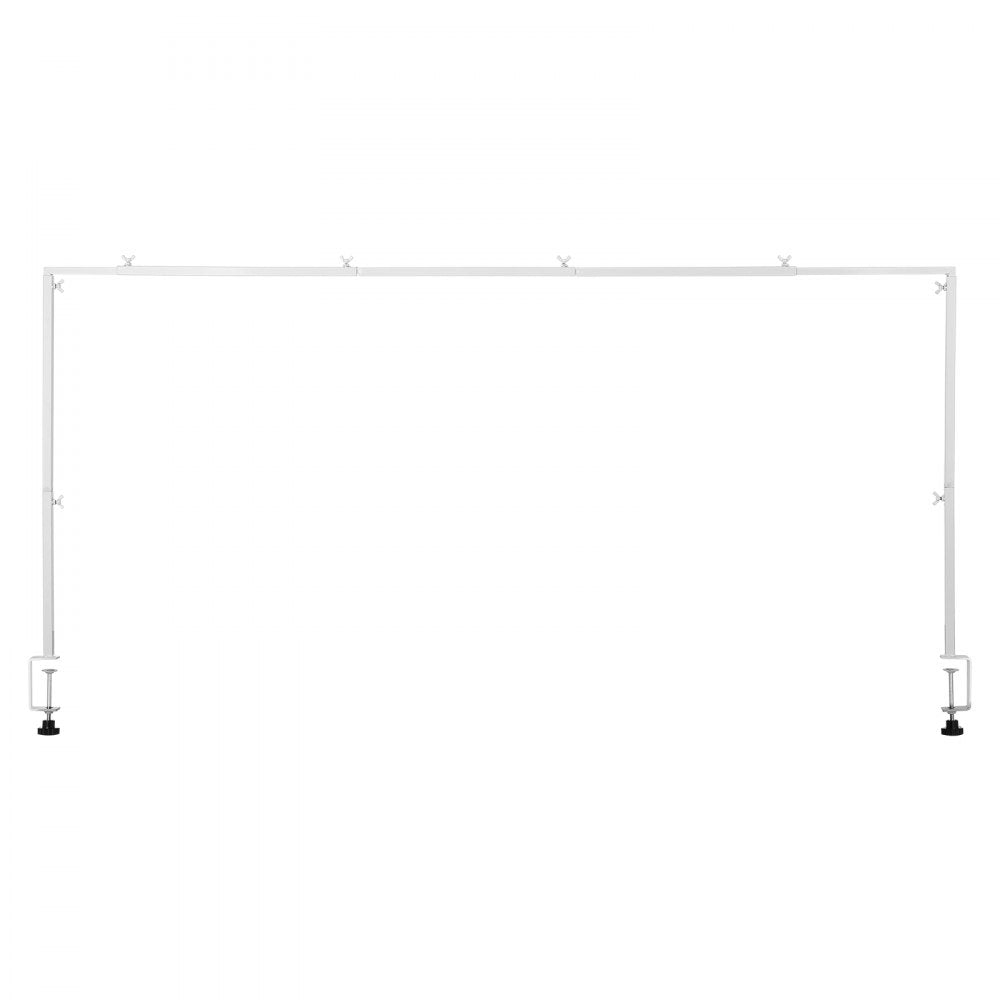 VEVOR Over The Table Rod Stand with Clamps, 13"-42'' Tall & 28"-98" Length Adjustable, Metal Table Arch Stand, Tabletop Balloon Arch Frame for Wedding Birthday Party Christmas Decorations, White