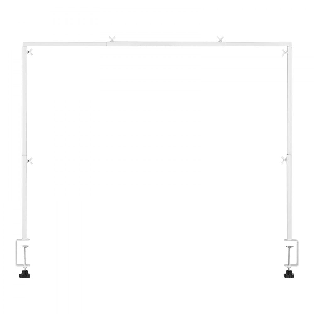 VEVOR Over The Table Rod Stand with Clamps, 13"-42'' Tall & 28"-98" Length Adjustable, Metal Table Arch Stand, Tabletop Balloon Arch Frame for Wedding Birthday Party Christmas Decorations, White