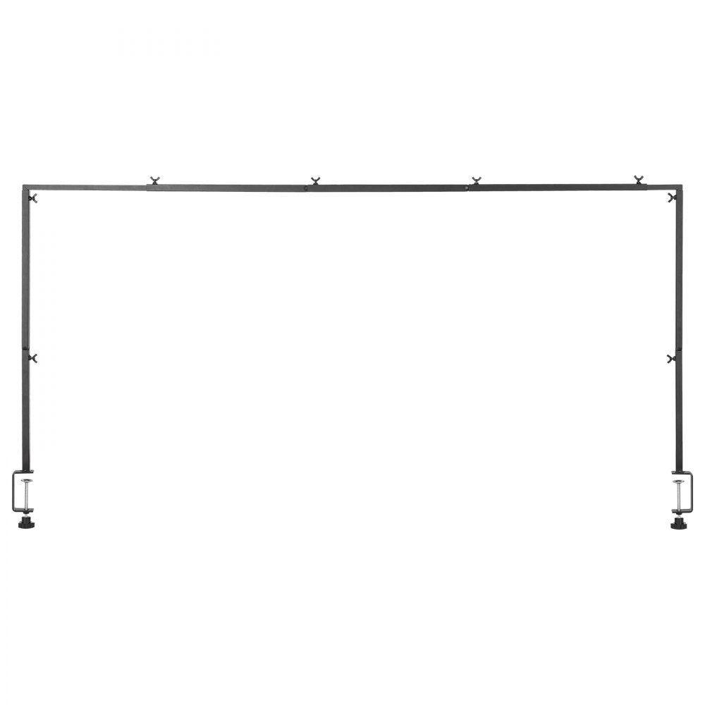 VEVOR Over The Table Rod Stand with Clamps, 13"-42" Tall & 28"-98" Length Adjustable, Metal Table Arch Stand, Tabletop Balloon Arch Frame for Wedding Birthday Party Christmas Decorations, Black