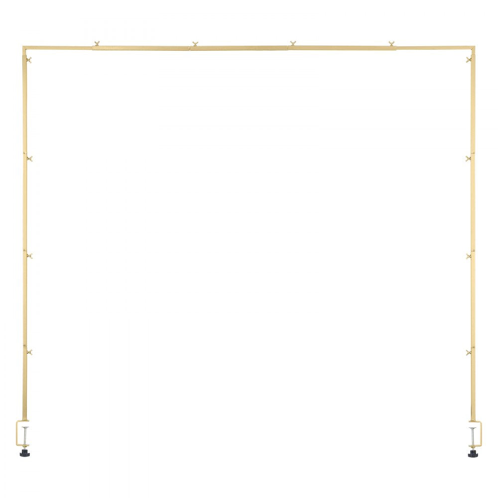 VEVOR Over The Table Rod Stand with Clamps, 13"-42" Tall & 28"-98" Length Adjustable, Metal Table Arch Stand, Tabletop Balloon Arch Frame for Wedding Birthday Party Christmas Decorations, Gold