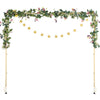 VEVOR Over The Table Rod Stand with Clamps, 13"-42" Tall & 28"-98" Length Adjustable, Metal Table Arch Stand with Rattan, Tabletop Balloon Arch Frame for Wedding Birthday Christmas Decorations, Gold