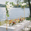 VEVOR Over the Table Rod Stand with Clamps, Adjustable 28"-98" Length & 13"-42" Height, Table Arch Stand with Floral Accessories, Gold Balloon Frame for Wedding Birthday Party Christmas Decoration