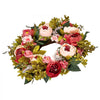 VEVOR Artificial Decorative Wreath, 19 in, Pink, Decorated with Peonies, Hydrangeas, Babysbreath, Year Round Wreath for All Seasons Indoor and Outdoor Home Wall Window Festival Wedding Decorations