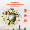 VEVOR Artificial Decorative Wreath, 24 in, White Pink Yellow, Decorated with Peonies, Hydrangeas, Year Round Wreath for All Seasons Indoor and Outdoor Home Wall Window Festival Wedding Decorations