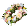 VEVOR Artificial Decorative Wreath, 24 in, White Pink Yellow, Decorated with Peonies, Hydrangeas, Year Round Wreath for All Seasons Indoor and Outdoor Home Wall Window Festival Wedding Decorations