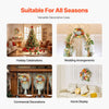 VEVOR Artificial Decorative Wreath, 24 in, Red Orange Yellow, Decorated with Hydrangeas, Roses, Wooden Sign, Year Round Wreath for All Seasons Indoor and Outdoor Home Wall Window Festival Decorations