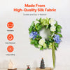VEVOR Artificial Decorative Wreath, 23 in, Blue White Green, Decorated with Hydrangeas, Roses, Berries, Vines, Year Round Wreath for All Seasons Indoor and Outdoor Home Wall Window Festival Decor