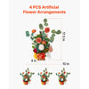 VEVOR Standing Artificial Flowers Arrangements 4 PCS, 17.5-Inch Tall Faux Flower Decorations for Wedding Aisle Runner Chair, Orange Floral Centerpieces for Ceremony Reception Party Outdoor Decor