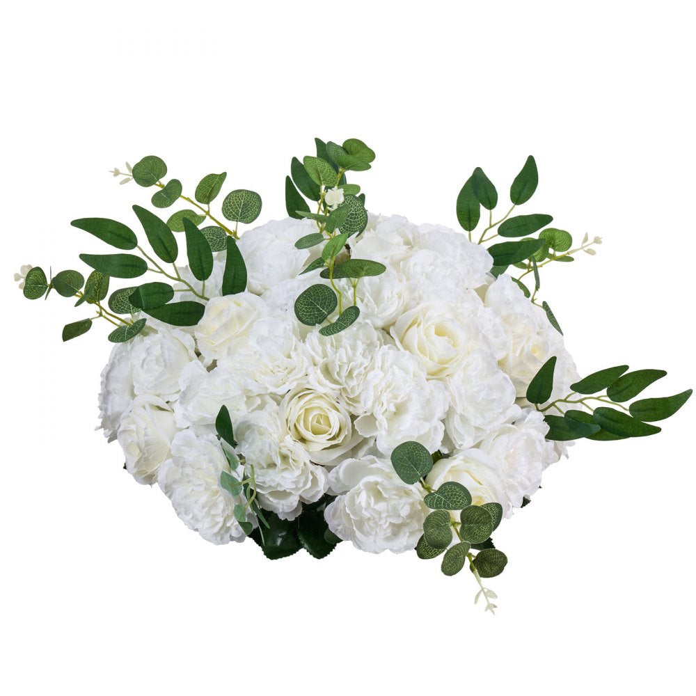 VEVOR Flower Balls Arrangement Bouquet 10 PCS, 17.7-Inch Diameter Artificial Flower Balls Wedding White Roses Centerpieces, Faux Flowers Arrangements for Wedding Centerpiece Home Table Decorations