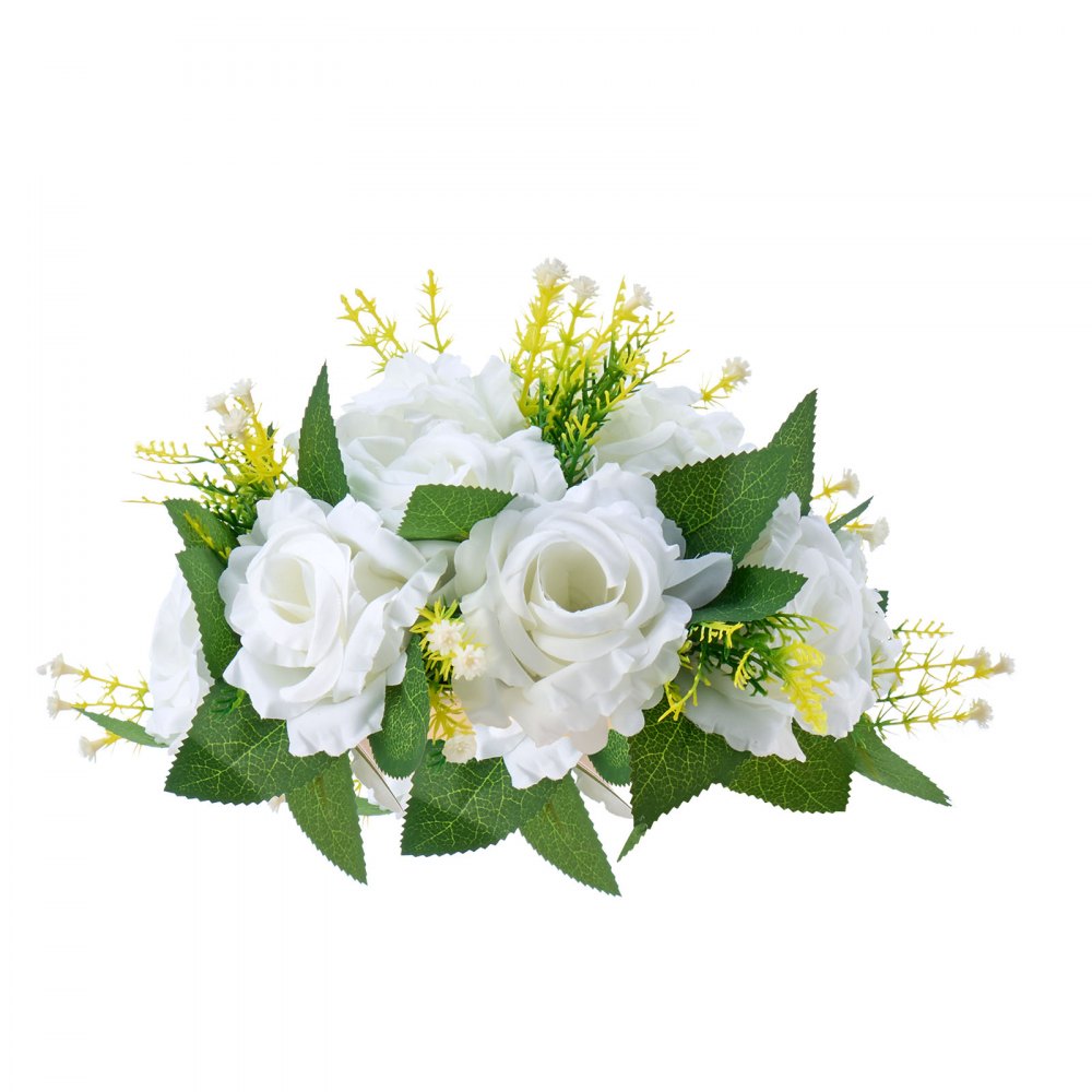 VEVOR Flower Balls Arrangement Bouquet 10 PCS, 9.5-Inch Diameter Artificial Flower Balls Wedding Rose Centerpieces, Faux Flowers Arrangements for Wedding Centerpiece Home Table Decorations, White