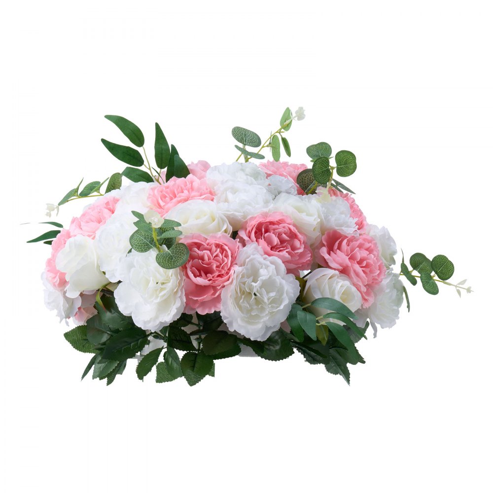 VEVOR Flower Ball Arrangement Bouquet 10 PCS, 17.7-Inch Diameter Artificial Flower Balls Wedding Table Centerpieces, Rose Arrangements for Wedding Centerpiece Home Decorations, Pink and White Roses
