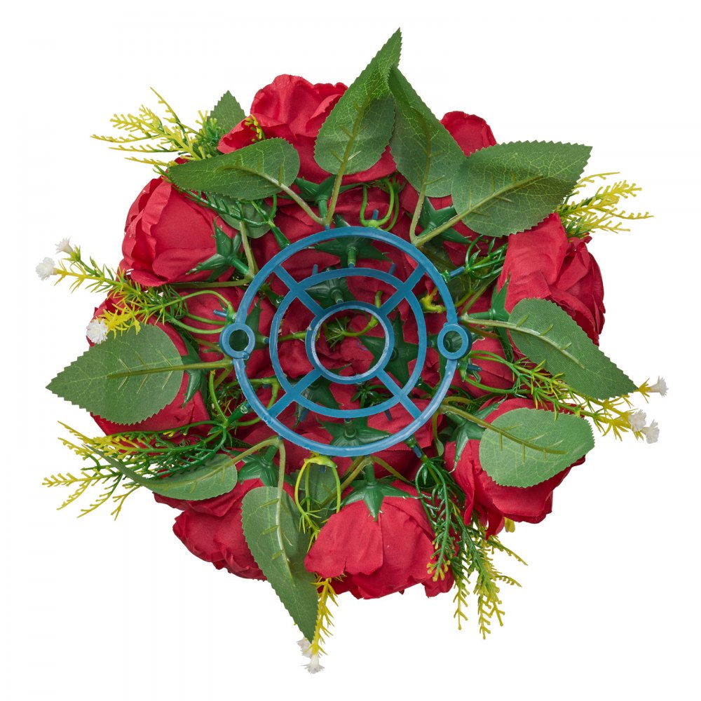 VEVOR Flower Balls Arrangement Bouquet 10 PCS, 9.5-Inch Wedding Red Roses Centerpieces, Fake Flowers Kissing Balls Decor Artificial Floral Arrangements Flower Bouquet for Home Party Table Decorations