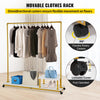 VEVOR Clothing Garment Rack, 59.1\"x14.2\"x63.0\", Heavy-Duty Clothes Rack with Bottom Shelf & Side Shelf, 4 Swivel Casters, Sturdy Steel Frame, Rolling Clothes Organizer for Retail Store Boutique, Go