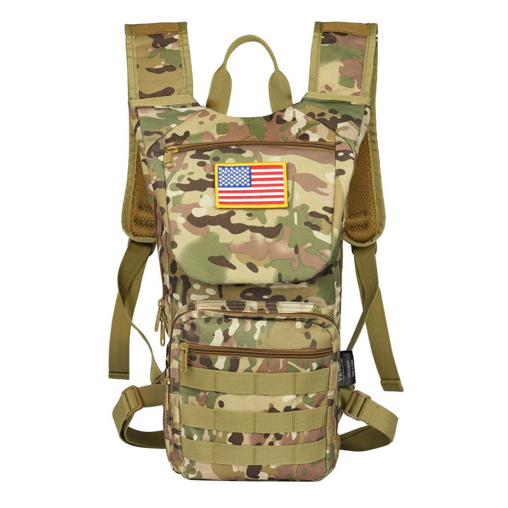 VEVOR Hydration Backpack, Water Backpack with 3L TPU Water Bladder, Tactical Molle Hiking Hydration Pack with Storage for Men Women, Hydro Water Daypack for Hiking Running Cycling Camping