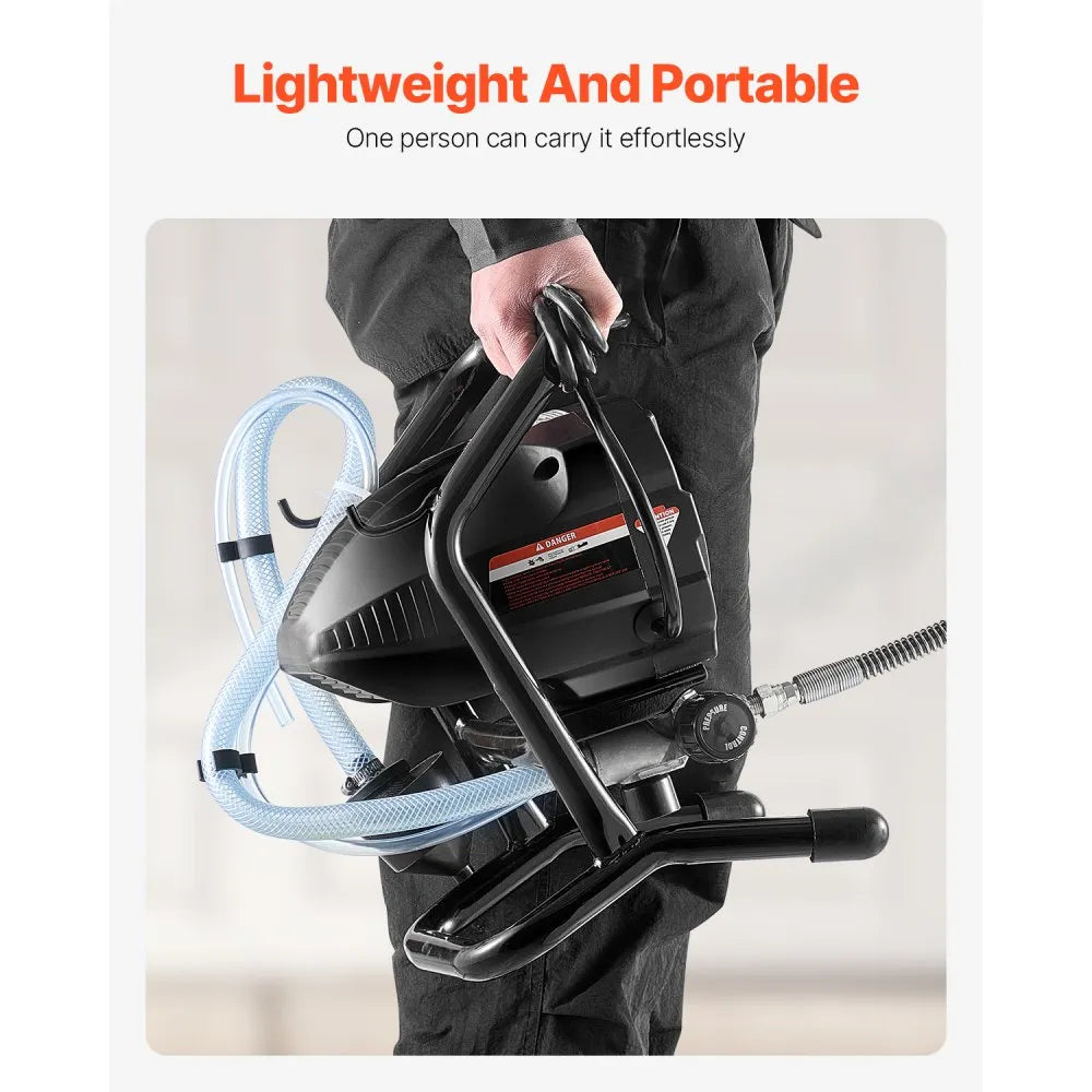 VEVOR Stand Airless Paint Sprayer, 650W High Efficiency Airless Sprayer, 3000PSI Electric Paint Sprayer Machine Extension Rod and Cleaning Kits for Interior and Exterior Furniture/Fence/Home/House