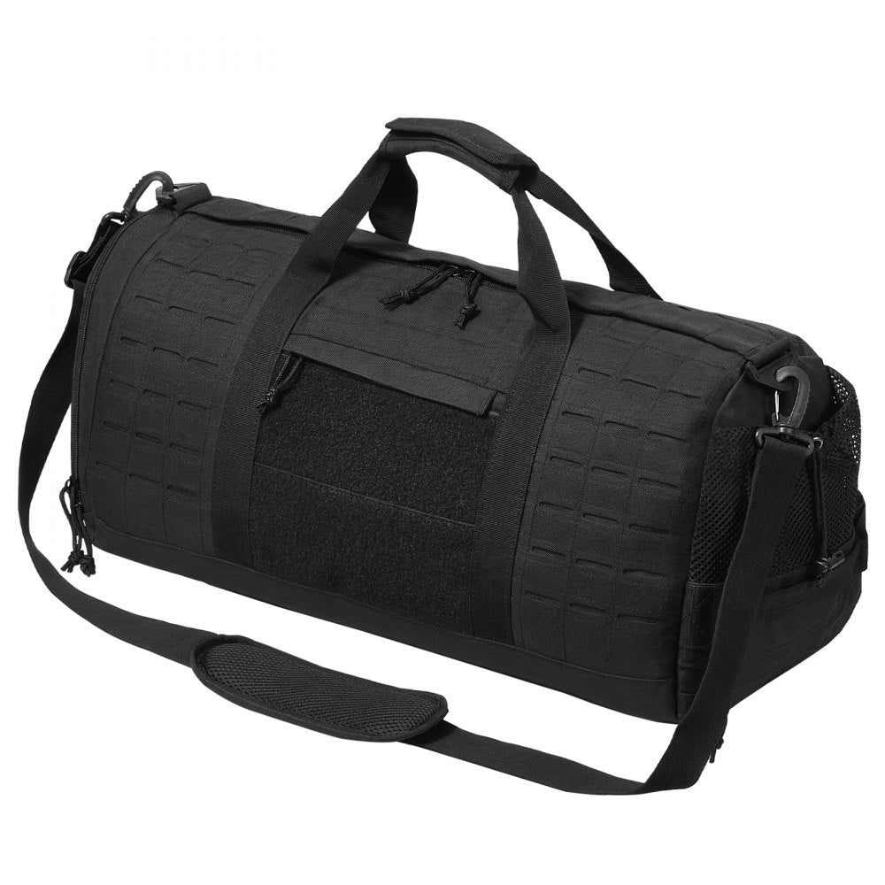 Tactical Duffle Bag, 45L Gym Bag Duffle with Molle Design and Shoe Compartment, Military Travel Bag for Men and Women, Tactical Gear Bag for Overnight, Sports, Fitness, Clothing, Travel, Black