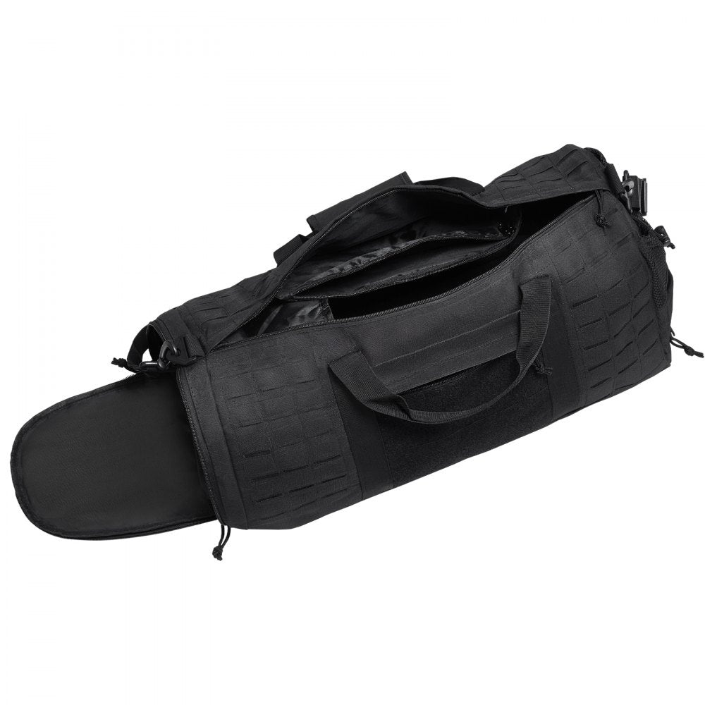 Tactical Duffle Bag, 45L Gym Bag Duffle with Molle Design and Shoe Compartment, Military Travel Bag for Men and Women, Tactical Gear Bag for Overnight, Sports, Fitness, Clothing, Travel, Black