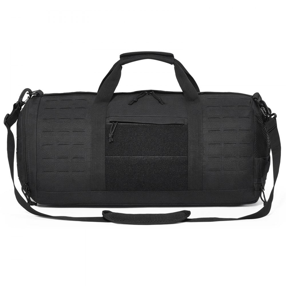 Tactical Duffle Bag, 45L Gym Bag Duffle with Molle Design and Shoe Compartment, Military Travel Bag for Men and Women, Tactical Gear Bag for Overnight, Sports, Fitness, Clothing, Travel, Black