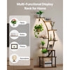 VEVOR Plant Stand Indoor with Grow Lights, 63 in Tall 9-Tier Lighted Plant Shelf, Metal Corner Plants Holder, 3 Timer & 10 Brightness, Curve-Shaped Flower Display Rack for Living Room Balcony Decor