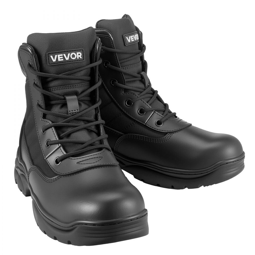VEVOR Men's Military Tactical Boots, 6 inch Combat Hiking Work Boots, Lightweight & Breathable & Sturdy Mens Motorcycle Interceptor Trooper Boot, for Outdoor Security Mountaineering, US Size 9.5