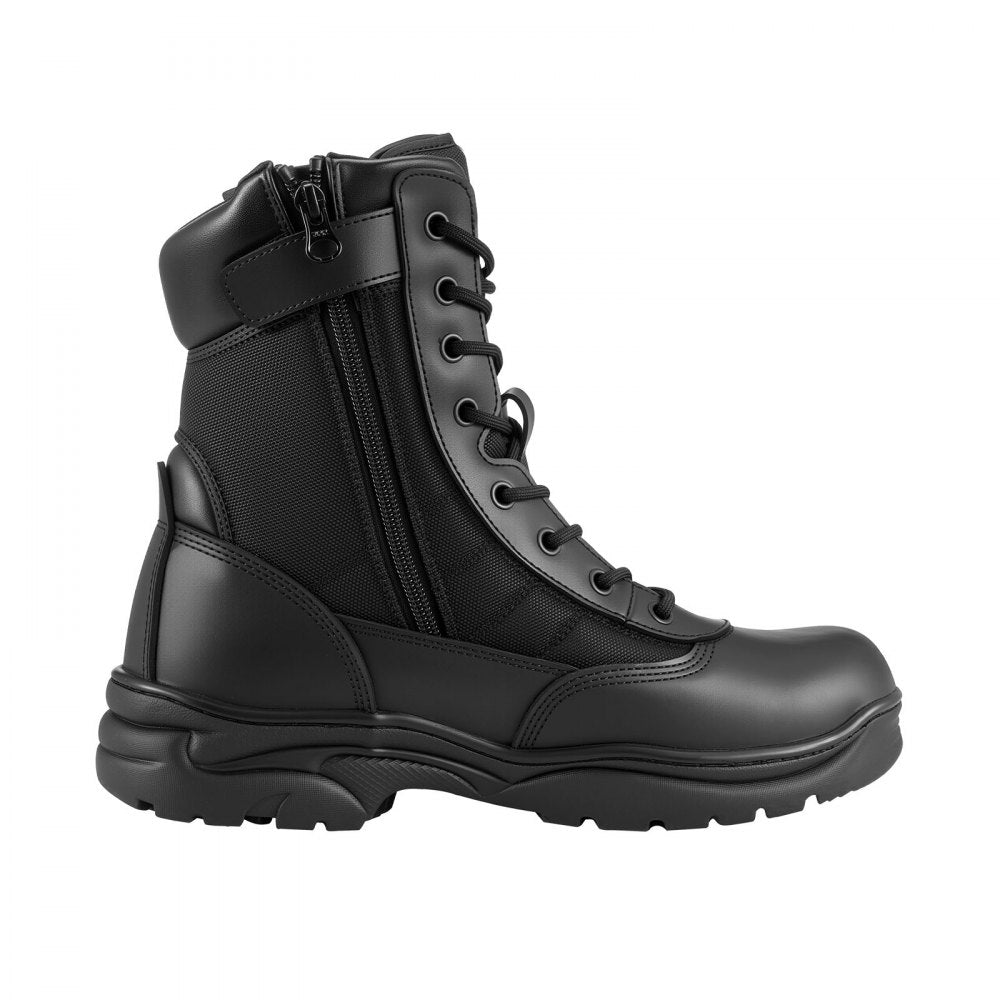 VEVOR Men's Military Tactical Boots, 8 inch Combat Hiking Work Boots, Lightweight & Breathable Side Zipper Mens Motorcycle Interceptor Trooper Boot, for Outdoor Security Mountaineering, US Size 9.5