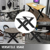 VEVOR Set of 2 Steel Table Legs, 28\'\'Height 30\'\'Wide Dining Table Legs, Heavy Duty 3.1\" Square Box Section X Frame Table Legs, 28x30x3.1 Inch Black Color Industrial Country Style Metal Dining Leg
