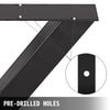 VEVOR Set of 2 Steel Table Legs, 28\'\'Height 31\'\'Wide Dining Table Legs, Heavy Duty 3.1\" Square Box Section X Frame Table Legs, 28x31x3.1 Inch Black Color Industrial Country Style Metal Dining Leg