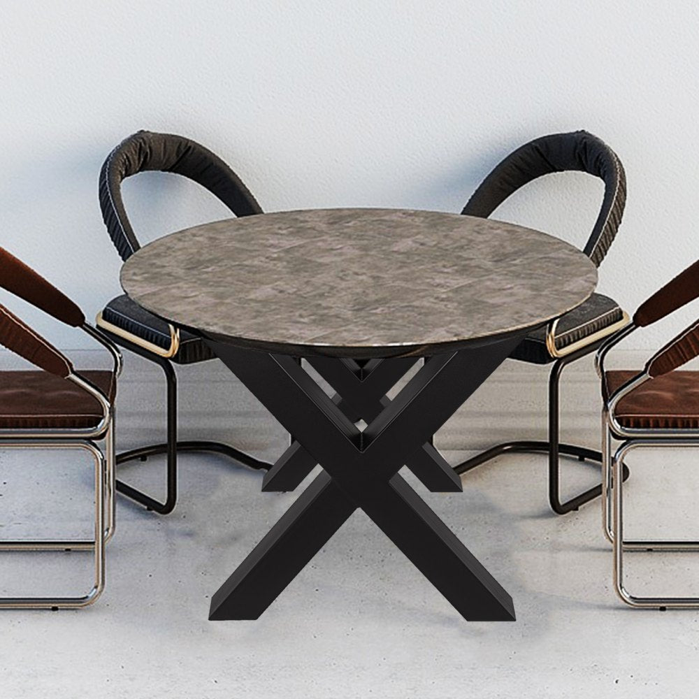 VEVOR Set of 2 Steel Table Legs, 28\'\'Height 31\'\'Wide Dining Table Legs, Heavy Duty 3.1\" Square Box Section X Frame Table Legs, 28x31x3.1 Inch Black Color Industrial Country Style Metal Dining Leg